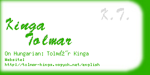 kinga tolmar business card